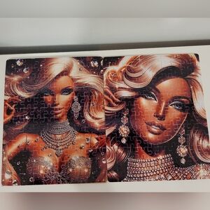 2 Glamorous Hand crafted Barbie puzzles